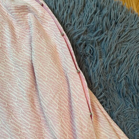 Ming Wang Floral Lace Hem Knit Sheath Dress Whisper Pink Size S - Picture 4 of 7